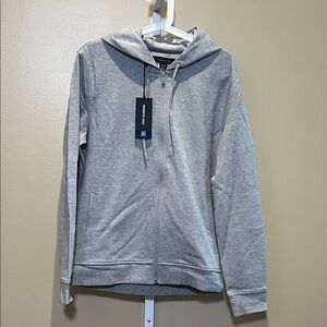Kenneth Cole Light Gray Full-Zip Hoodie
